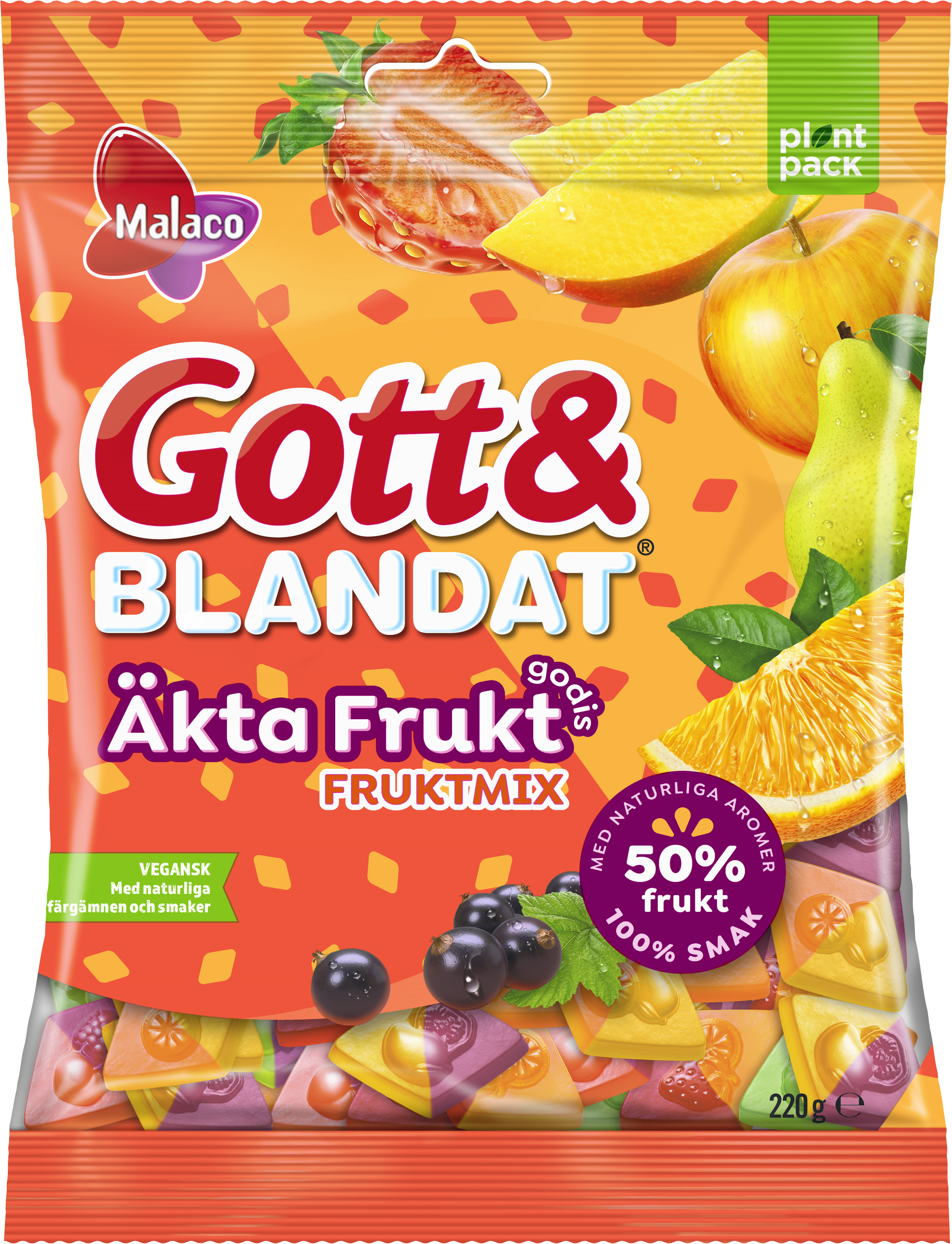 Malaco Mezcla de frutas "Real Fruit-Candy" de Gott &amp; Blandat by Swedish Candy Store