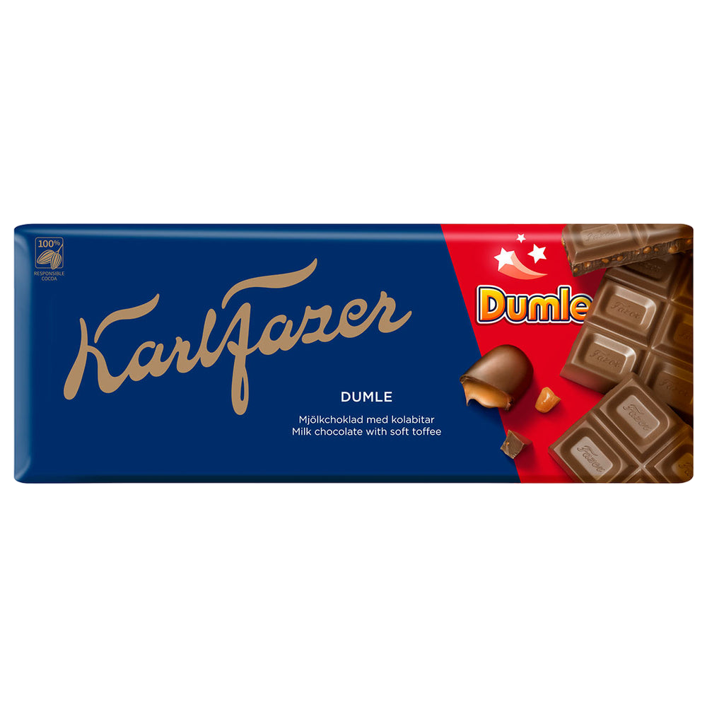 Fazer Barra de chocolate Karl Fazer Dumle by Swedish Candy Store
