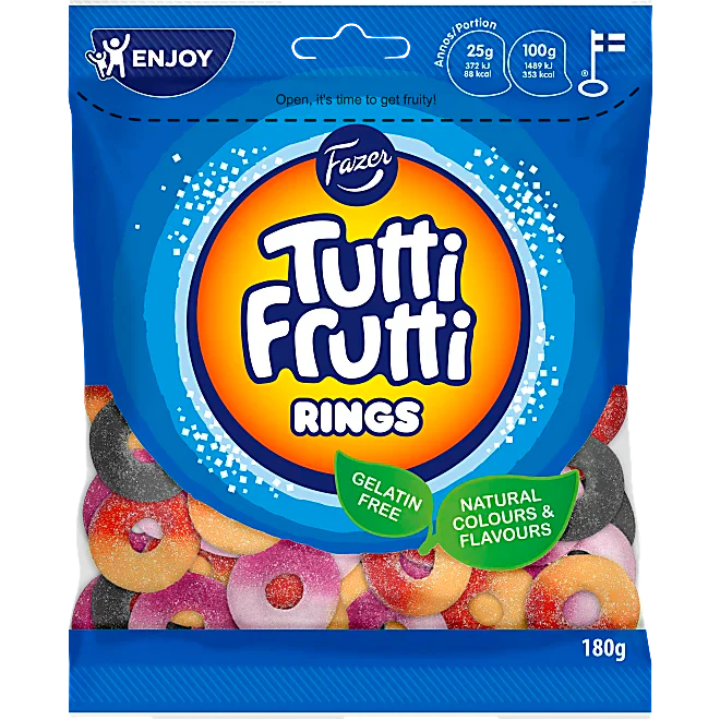 Fazer Anillos Tutti Frutti by Swedish Candy Store