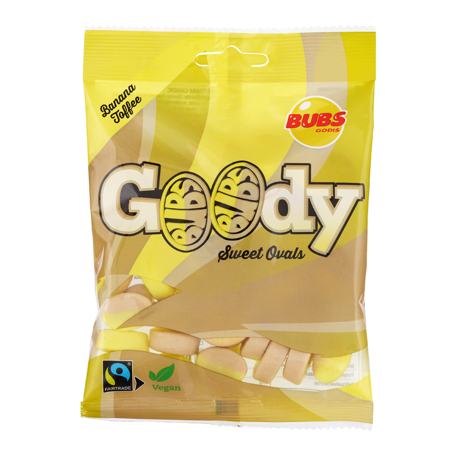 Bubs Goody Sweet Ovals - Caramelo de Plátano by Swedish Candy Store