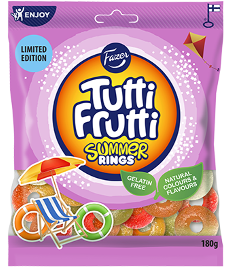 Fazer Tutti Frutti Sommerringe by Swedish Candy Store