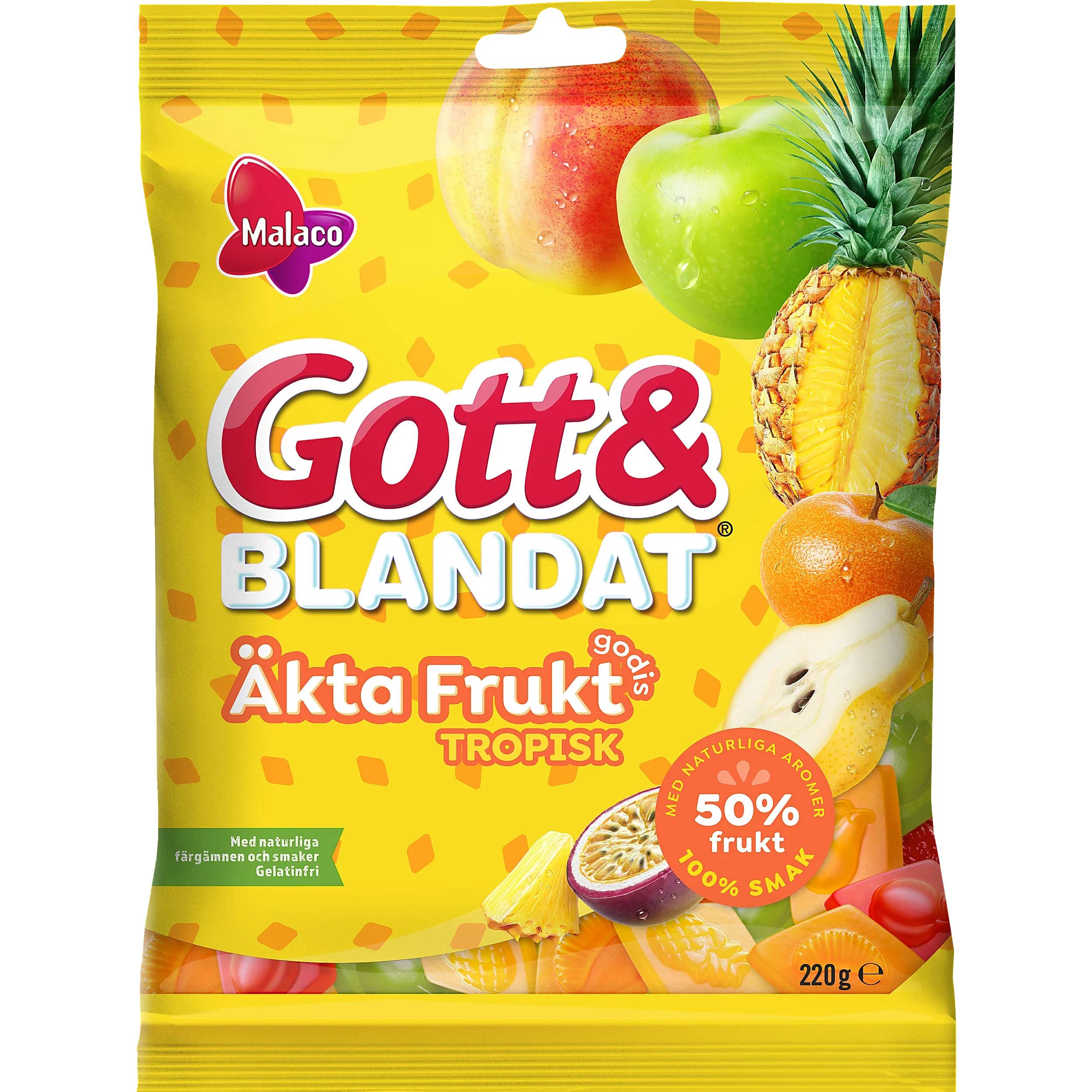 Malaco Gott &amp; Blandat "Real Fruit-Candy" Tropical by Swedish Candy Store